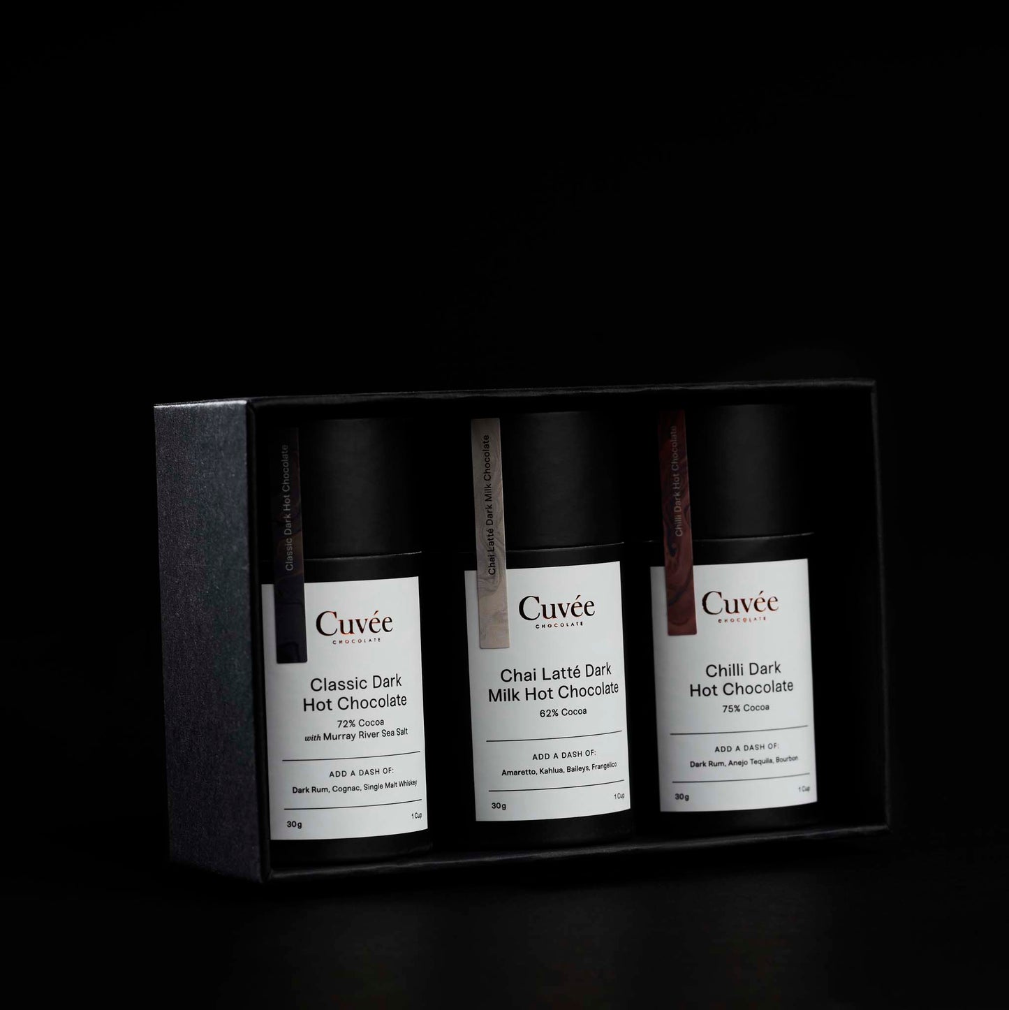 A gourmet trilogy - Cuvee hot chocolate gift box